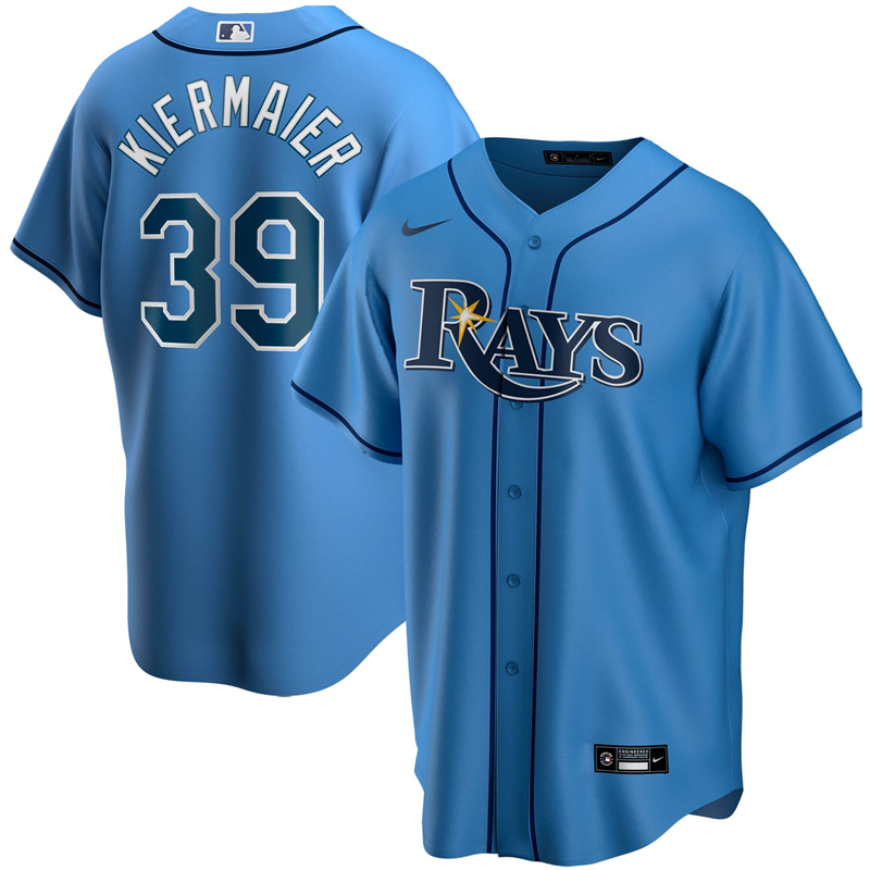 2020 MLB Men Tampa Bay Rays #39 Kevin Kiermaier Nike Light Blue Alternate 2020 Replica Player Jersey 1->tampa bay rays->MLB Jersey